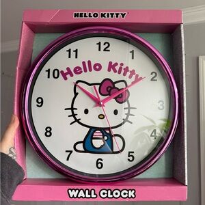 Hello Kitty Pink Metallic Wall Clock NWT NIB cute girly